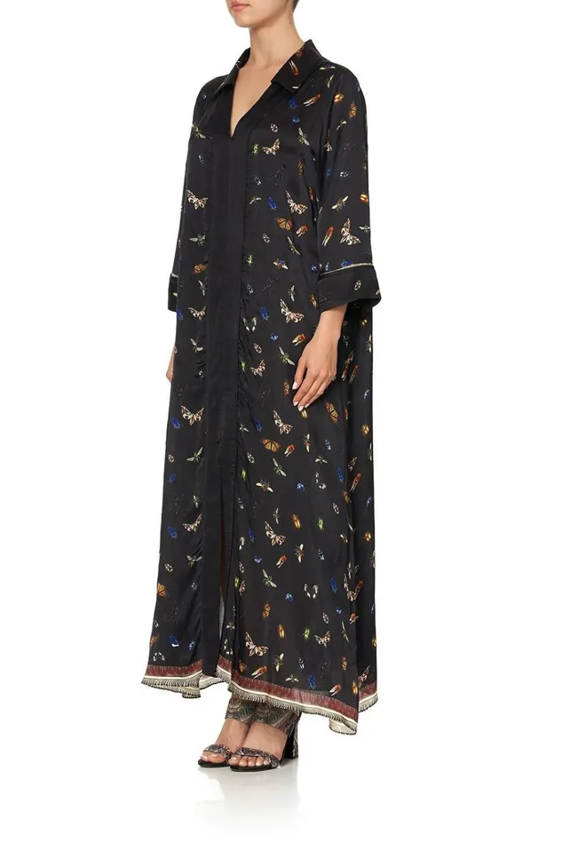 Camilla Wedding Guest Dresses Women Loose Shirt Dress With Centre Front Split Love Bug