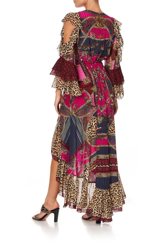 Camilla Wedding Guest Dresses Women Ruffle Sleeve Wrap Dress Dining Hall Darling