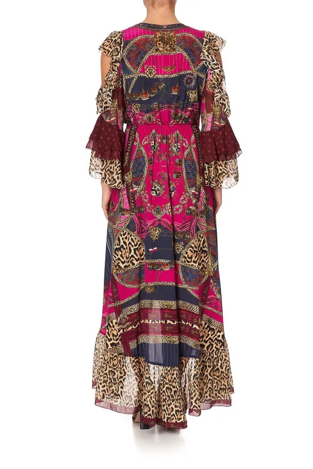 Camilla Wedding Guest Dresses Women Ruffle Sleeve Wrap Dress Dining Hall Darling