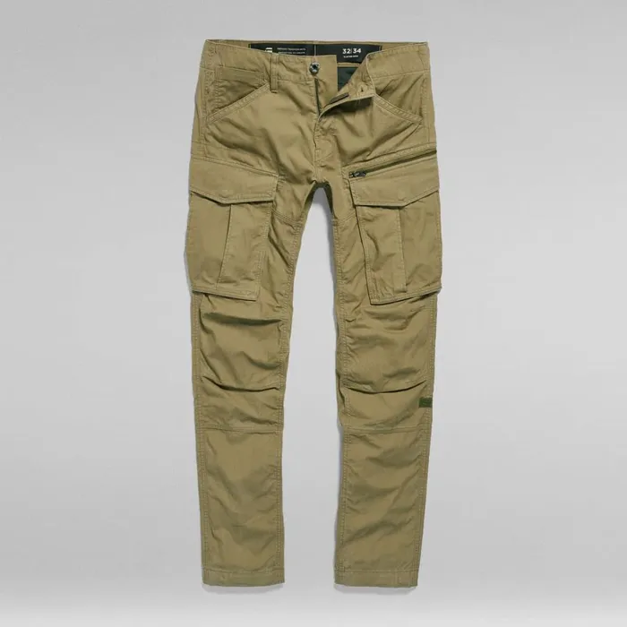 Cargos and Chinos Men GStar RAW Rovic Zip 3D Regular Tapered Pants Smoke Olive