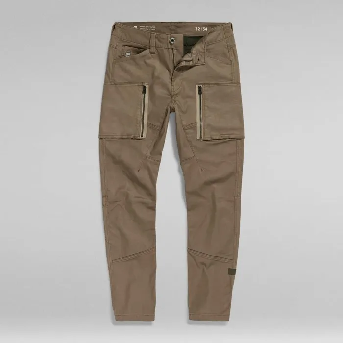 Cargos and Chinos Men GStar RAW Zip Pocket 3D Skinny Cargo Pants Deep Walnut