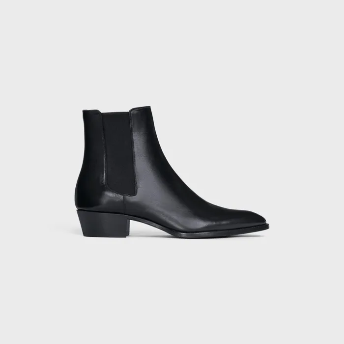 Celine Drugstore Chelsea Boot In Shiny Calfskin Black Men CELINE BOOTS
