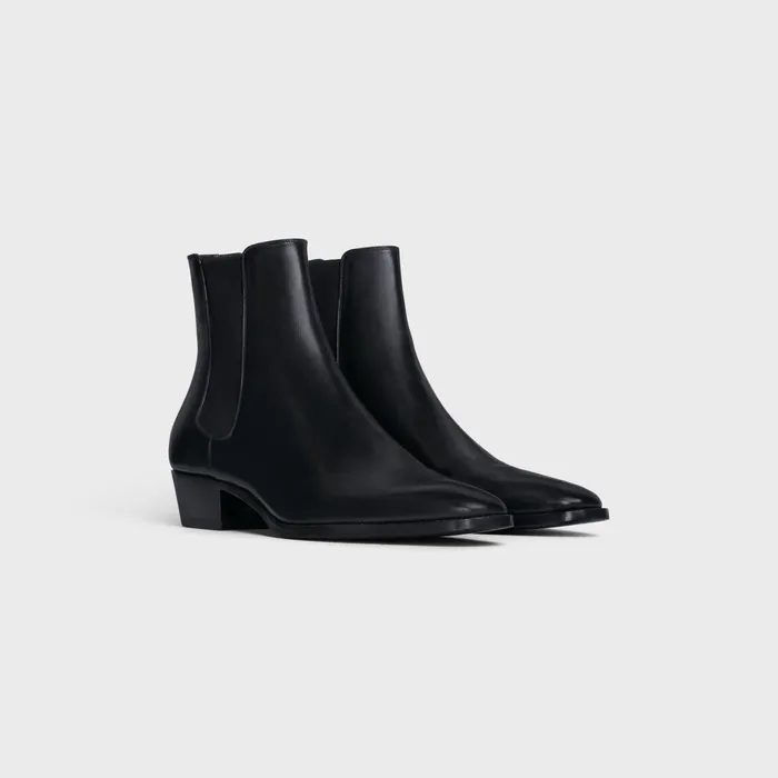 Celine Drugstore Chelsea Boot In Shiny Calfskin Black Men CELINE BOOTS Celine Drugstore Chelsea Boot In Shiny Calfskin Black Men CELINE BOOTS