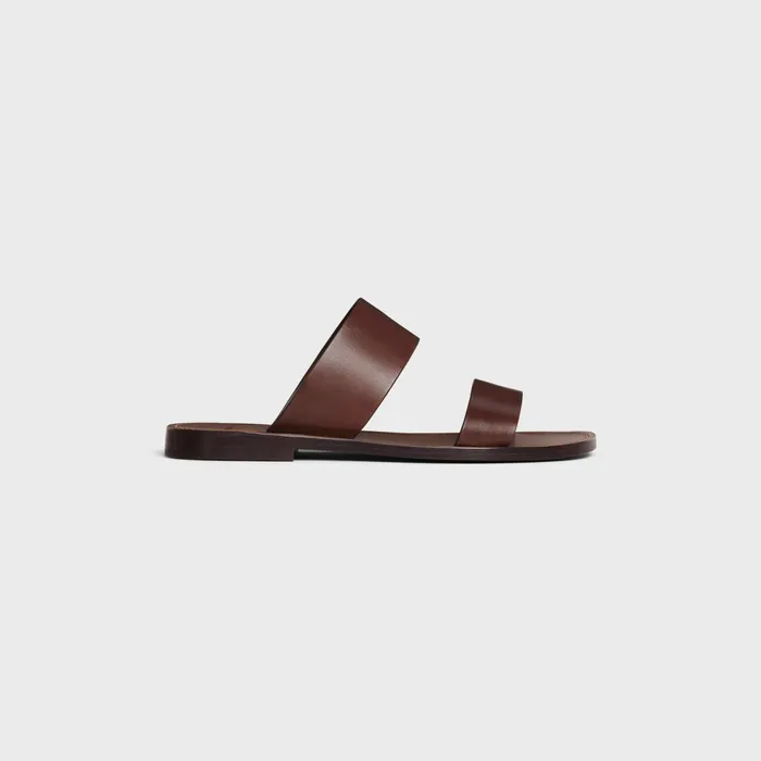 Celine Lerins In Calfskin 8211 Vegetal Tanning Dark Brown Men CELINE SANDALS