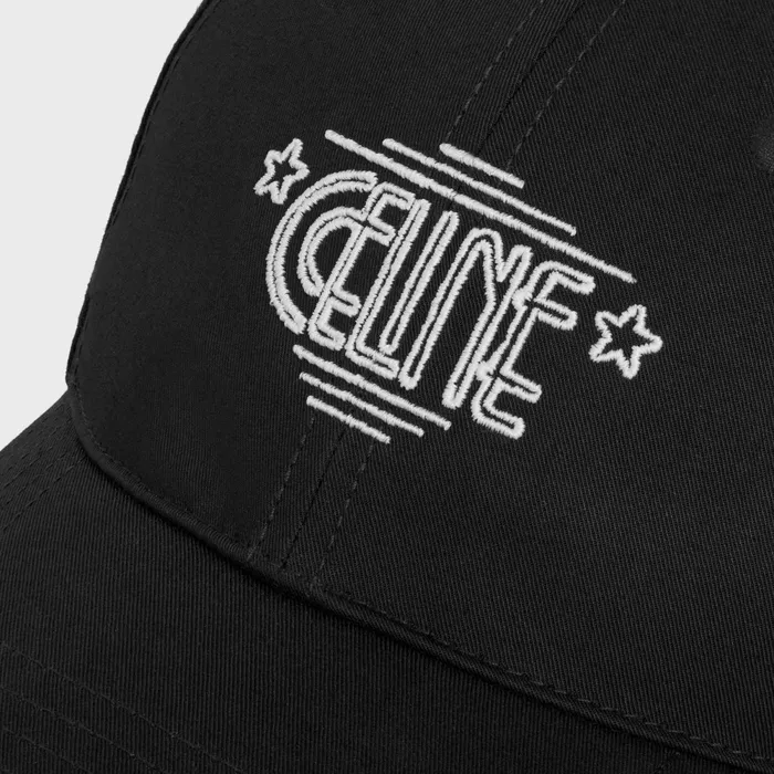 Celine Wiltern Baseball Cap In Cotton Black Women CELINE HATS AND SOFT ACCESSORIES