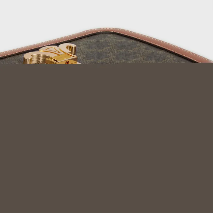 Classique Triomphe Bag In Triomphe Canvas And Calfskin Tan Women CELINE TRIOMPHE Classique Triomphe Bag In Triomphe Canvas And Calfskin Tan Women CELINE TRIOMPHE
