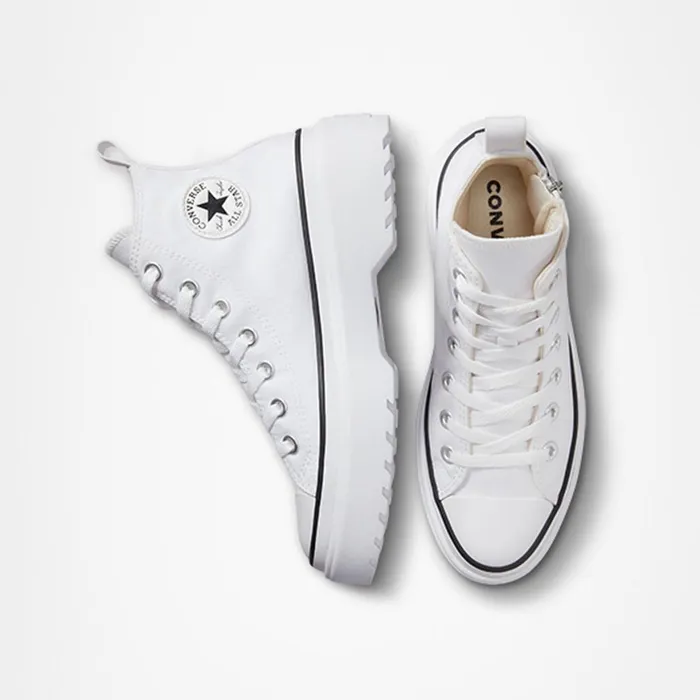 Converse High Top Chuck Taylor All Star Lugged Lift Platform Canvas Whitewhiteblack 8211 Kids