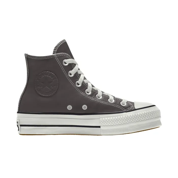 Converse Platforms Custom Chuck Taylor All Star Lift Platform Leather By You Coffee Nut 8211 MenWomen