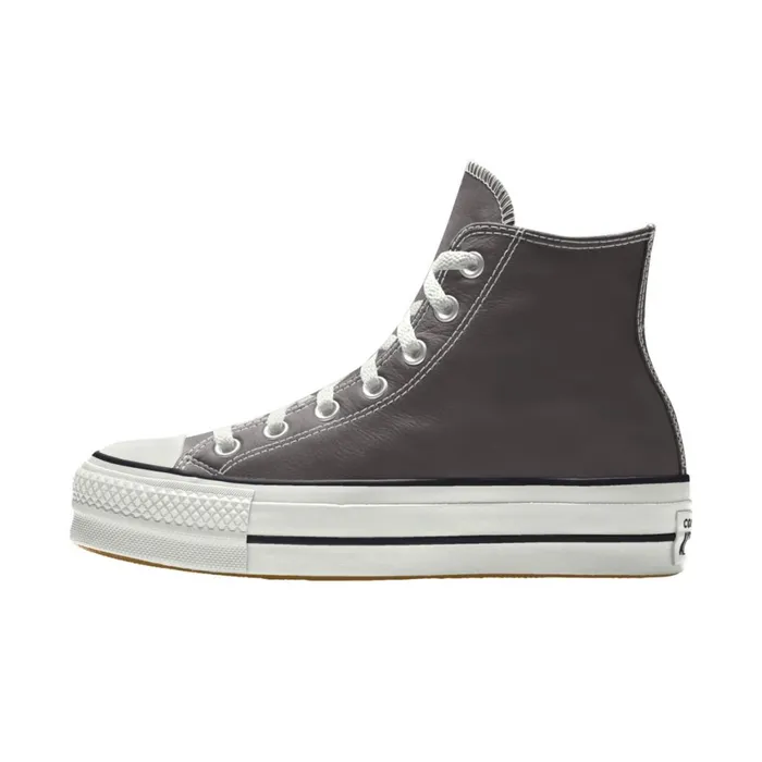 Converse Platforms Custom Chuck Taylor All Star Lift Platform Leather By You Coffee Nut 8211 MenWomen