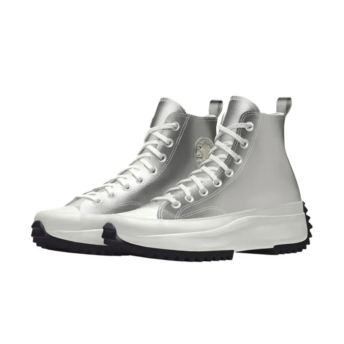 Converse Platforms Custom Run Star Hike Platform Leather By You Silver 8211 Women