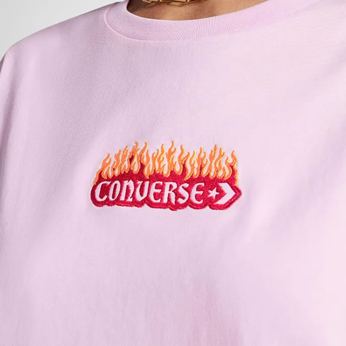 Converse Tops and Shirts Flaming Logo Oversized TShirt Stardust Lilac 8211 Women