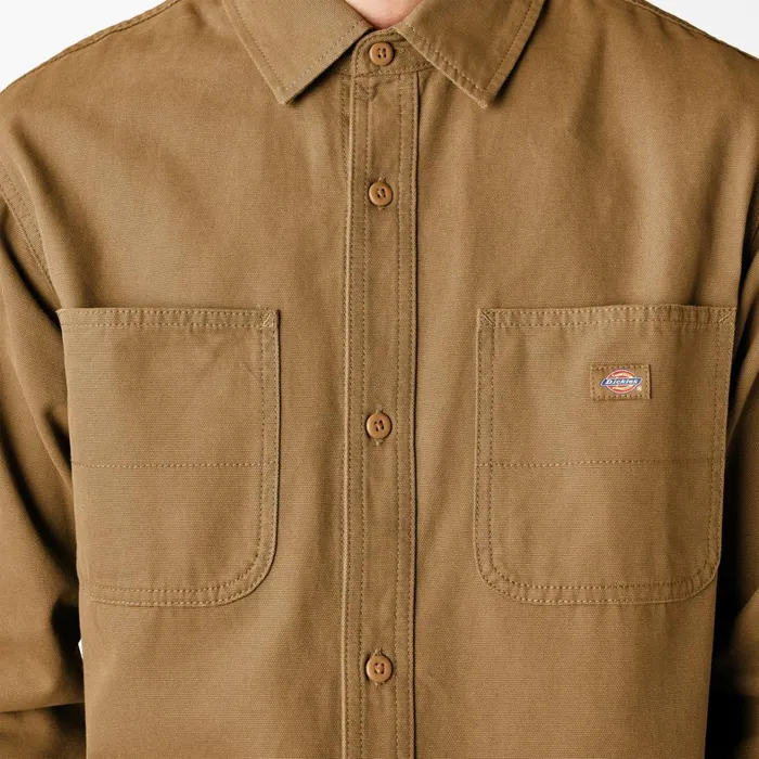 Dickies Button Up Duck Canvas Long Sleeve Utility Shirt Stonewashed Brown Duck Stonewashed Brown Duck sbd 8211 Men Dickies Button Up Duck Canvas Long Sleeve Utility Shirt Stonewashed Brown Duck Stonewashed Brown Duck sbd 8211 Men
