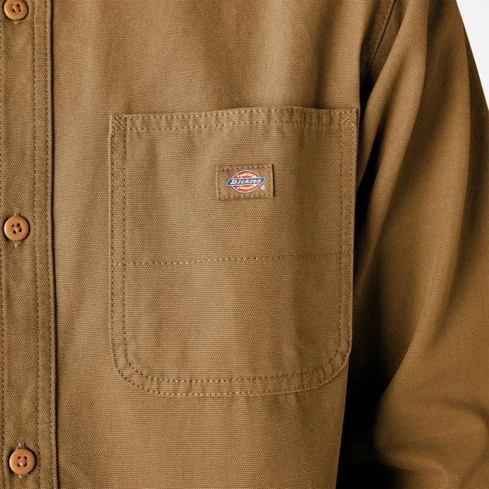 Dickies Button Up Duck Canvas Long Sleeve Utility Shirt Stonewashed Brown Duck Stonewashed Brown Duck sbd 8211 Men Dickies Button Up Duck Canvas Long Sleeve Utility Shirt Stonewashed Brown Duck Stonewashed Brown Duck sbd 8211 Men