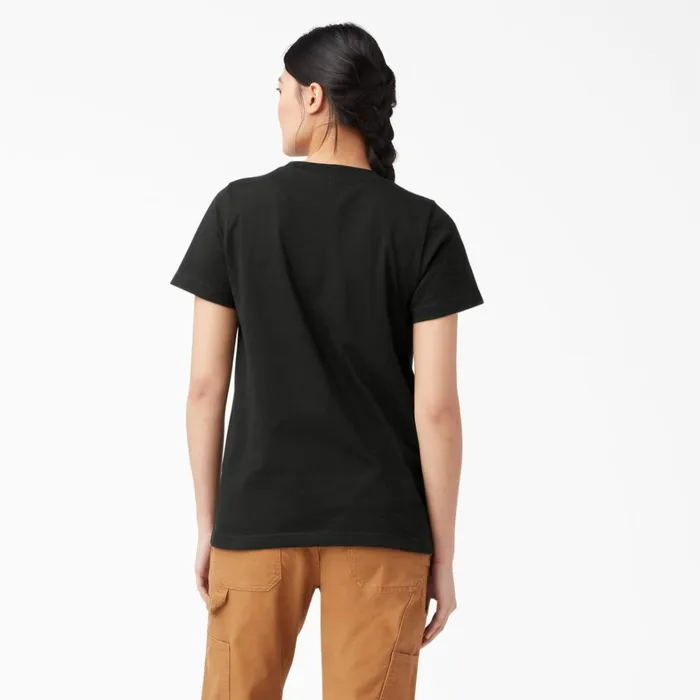 Dickies Hi Vis Women039s Heavyweight Short Sleeve Pocket TShirt Black Black bk 8211 Women
