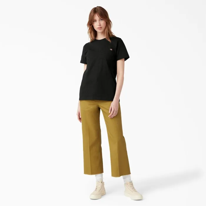 Dickies Hi Vis Women039s Heavyweight Short Sleeve Pocket TShirt Black Black bk 8211 Women