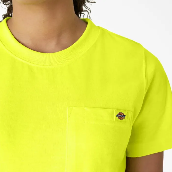 Dickies Hi Vis Women039s Heavyweight Short Sleeve Pocket TShirt Bright Yellow Bright Yellow bwd 8211 Women