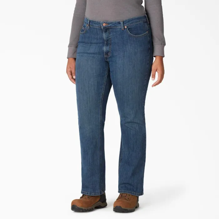 Dickies Jeans Women039s Plus Perfect Shape Bootcut Jeans Stonewashed Indigo Blue Stonewashed Indigo Blue snb 8211 Women