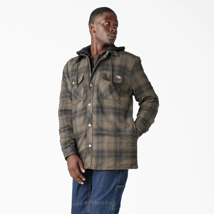 Dickies Outerwear Water Repellent Flannel Hooded Shirt Jacket MossChocolate Ombre Plaid Mosschocolate Ombre Plaid b2k 8211 Men Dickies Outerwear Water Repellent Flannel Hooded Shirt Jacket MossChocolate Ombre Plaid Mosschocolate Ombre Plaid b2k 8211 Men