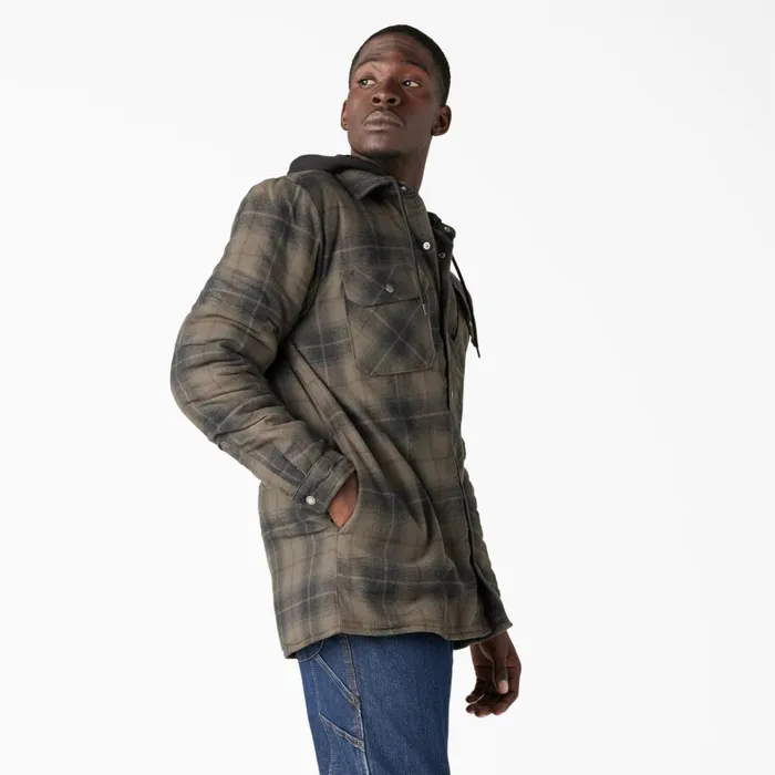 Dickies Outerwear Water Repellent Flannel Hooded Shirt Jacket MossChocolate Ombre Plaid Mosschocolate Ombre Plaid b2k 8211 Men Dickies Outerwear Water Repellent Flannel Hooded Shirt Jacket MossChocolate Ombre Plaid Mosschocolate Ombre Plaid b2k 8211 Men