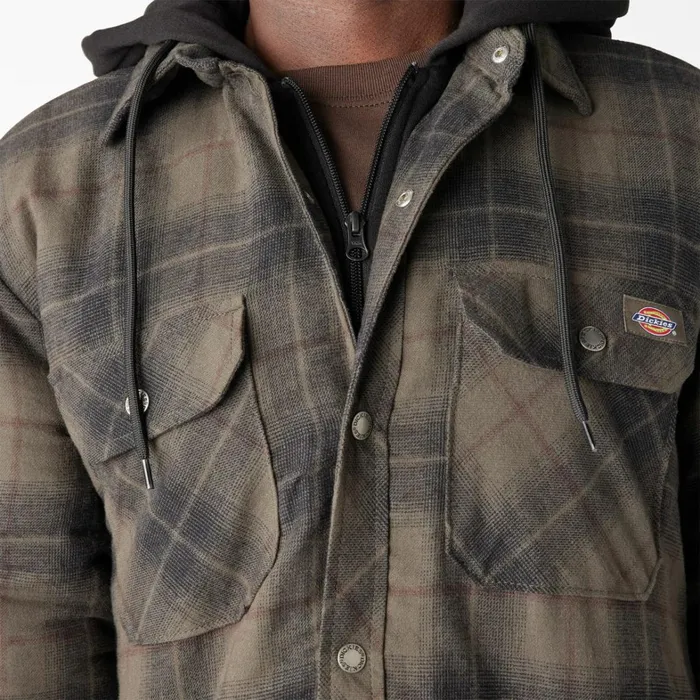 Dickies Outerwear Water Repellent Flannel Hooded Shirt Jacket MossChocolate Ombre Plaid Mosschocolate Ombre Plaid b2k 8211 Men Dickies Outerwear Water Repellent Flannel Hooded Shirt Jacket MossChocolate Ombre Plaid Mosschocolate Ombre Plaid b2k 8211 Men