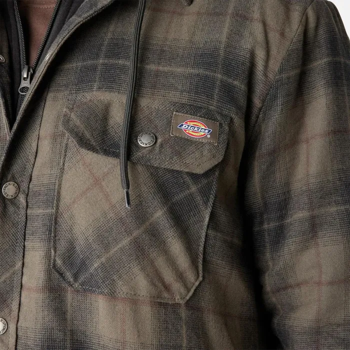 Dickies Outerwear Water Repellent Flannel Hooded Shirt Jacket MossChocolate Ombre Plaid Mosschocolate Ombre Plaid b2k 8211 Men Dickies Outerwear Water Repellent Flannel Hooded Shirt Jacket MossChocolate Ombre Plaid Mosschocolate Ombre Plaid b2k 8211 Men