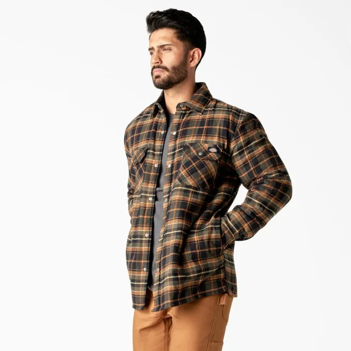 Dickies Outerwear Water Repellent FleeceLined Flannel Shirt Jacket MossBlack Plaid Mossblack Plaid b1b 8211 Men Dickies Outerwear Water Repellent FleeceLined Flannel Shirt Jacket MossBlack Plaid Mossblack Plaid b1b 8211 Men