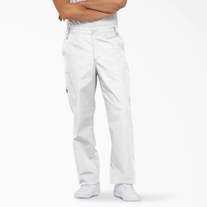 Dickies Scrubs Men039s EDS Signature Cargo Scrub Pants White White dwh 8211 Men