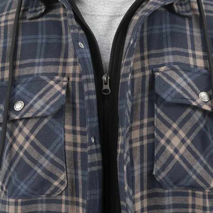 Dickies Shirt Jackets Flannel Hooded Shirt Jacket Dark NavyMushroom Plaid Dark Navymushroom Plaid dpm 8211 Men Dickies Shirt Jackets Flannel Hooded Shirt Jacket Dark NavyMushroom Plaid Dark Navymushroom Plaid dpm 8211 Men