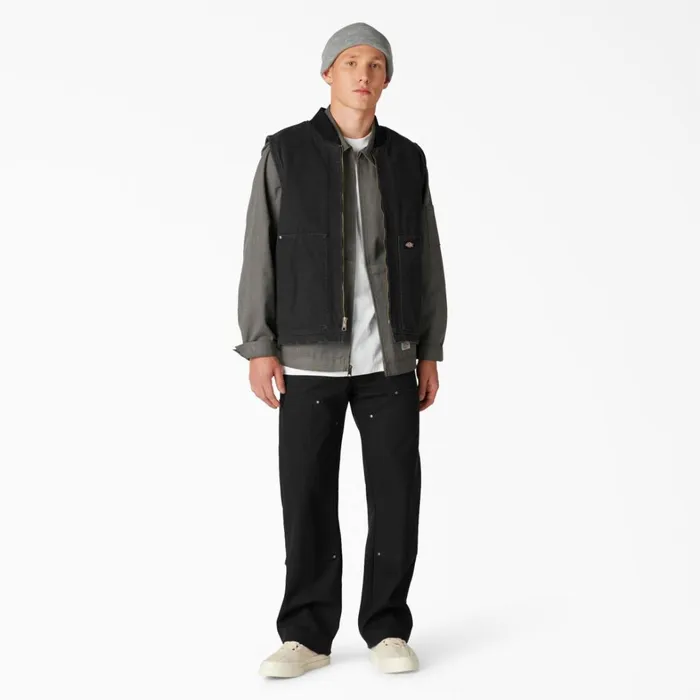 Dickies Vests Stonewashed Duck High Pile Fleece Lined Vest Stonewashed Black Stonewashed Black sbk 8211 Men Dickies Vests Stonewashed Duck High Pile Fleece Lined Vest Stonewashed Black Stonewashed Black sbk 8211 Men