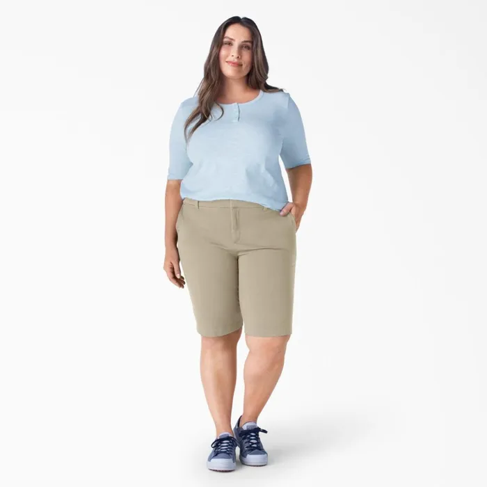 Dickies Work Shorts Women039s Plus Perfect Shape Straight Fit Bermuda Shorts 11034 Rinsed Oxford Stone Rinsed Oxford Stone rdg2 8211 Women Dickies Work Shorts Women039s Plus Perfect Shape Straight Fit Bermuda Shorts 11034 Rinsed Oxford Stone Rinsed Oxford Stone rdg2 8211 Women