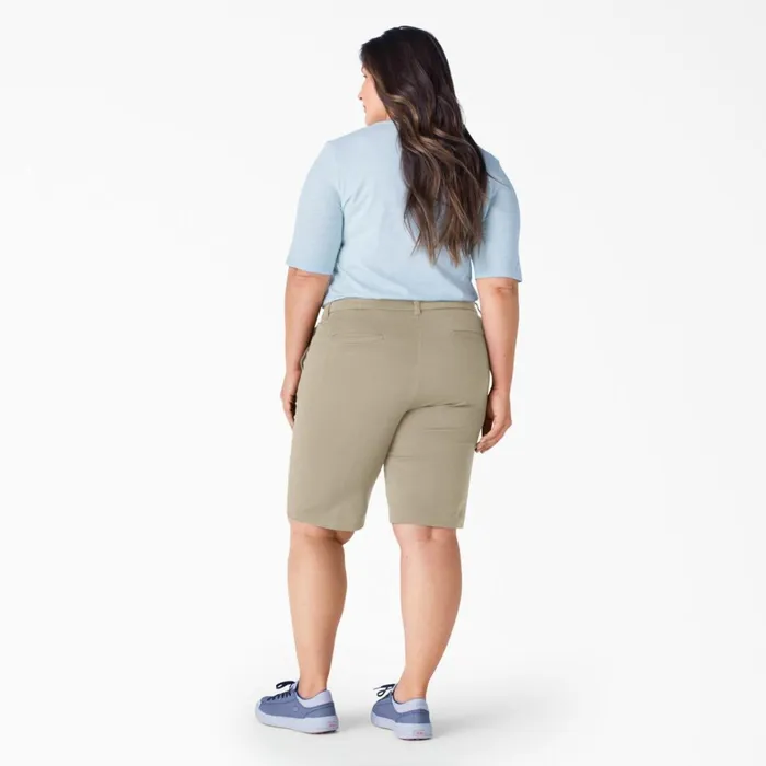 Dickies Work Shorts Women039s Plus Perfect Shape Straight Fit Bermuda Shorts 11034 Rinsed Oxford Stone Rinsed Oxford Stone rdg2 8211 Women Dickies Work Shorts Women039s Plus Perfect Shape Straight Fit Bermuda Shorts 11034 Rinsed Oxford Stone Rinsed Oxford Stone rdg2 8211 Women