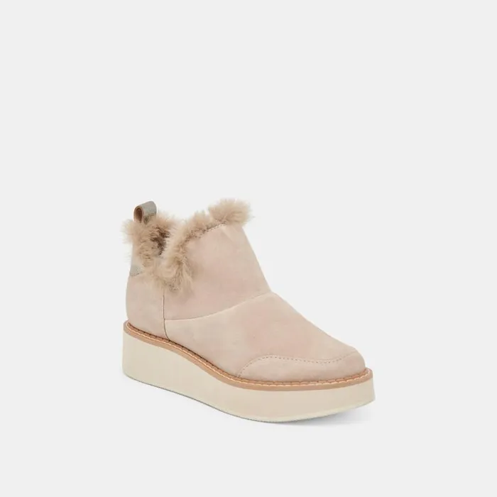 Dolce Vita Ardy Plush H2O Booties Taupe Suede Women Boots and Booties