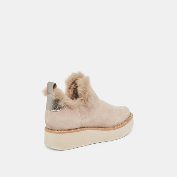 Dolce Vita Ardy Plush H2O Booties Taupe Suede Women Boots and Booties