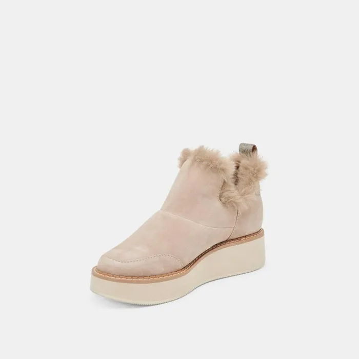Dolce Vita Ardy Plush H2O Booties Taupe Suede Women Boots and Booties