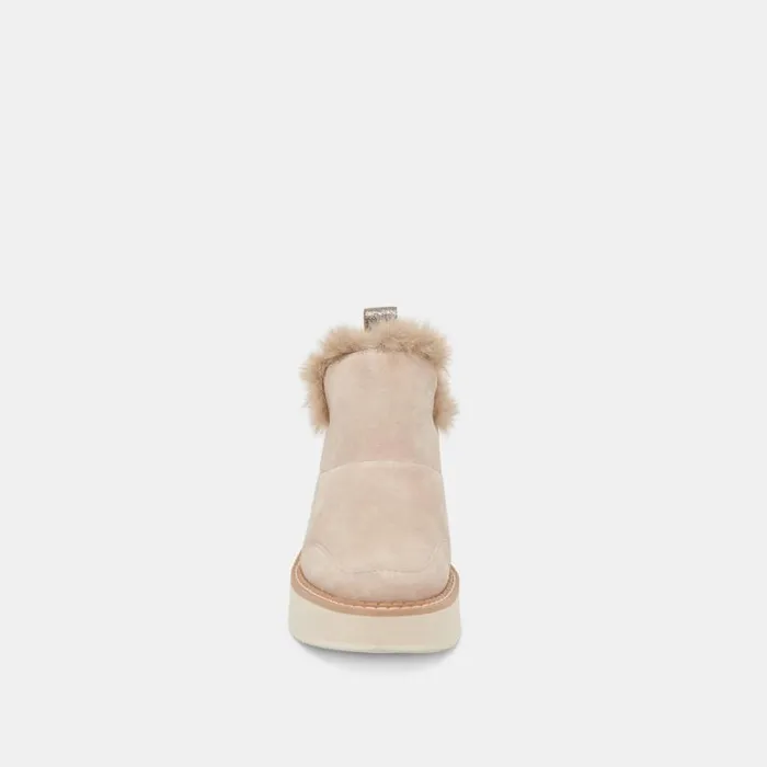 Dolce Vita Ardy Plush H2O Booties Taupe Suede Women Boots and Booties