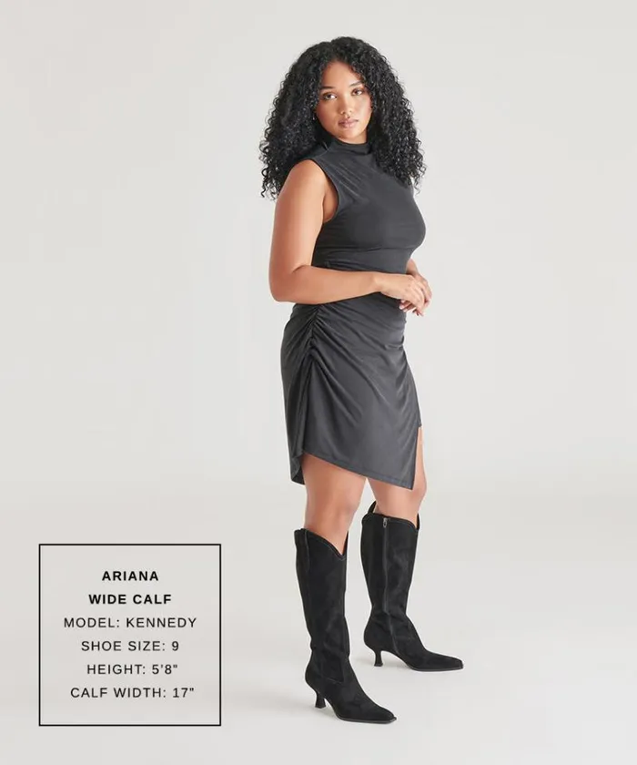 Dolce Vita Ariana Wide Calf Boots Onyx Suede Women Boots and Booties