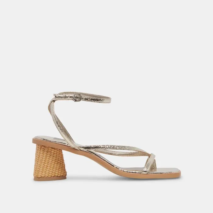 Dolce Vita Banita Sandals Light Gold Crackled Stella Women Heels