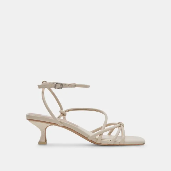 Dolce Vita Bev Wide Heels Ivory Leather Women Heels