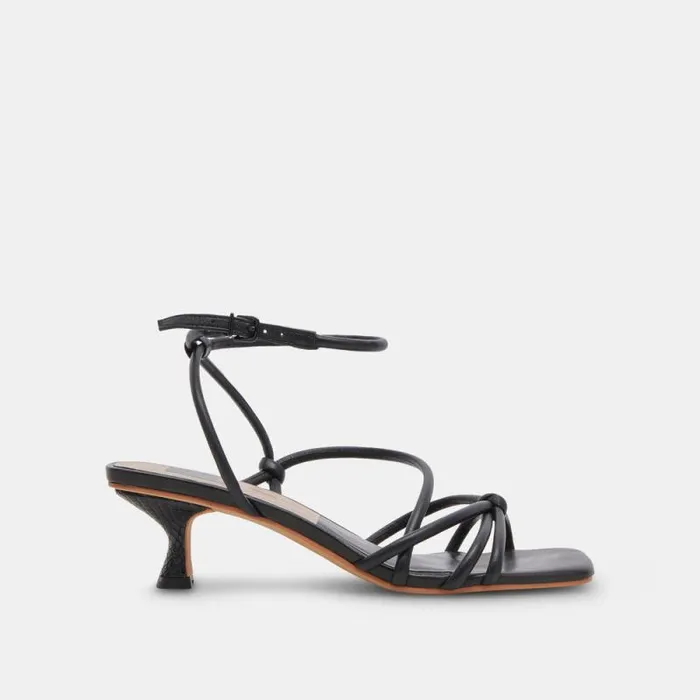 Dolce Vita Bev Wide Heels Leather Black Women Heels