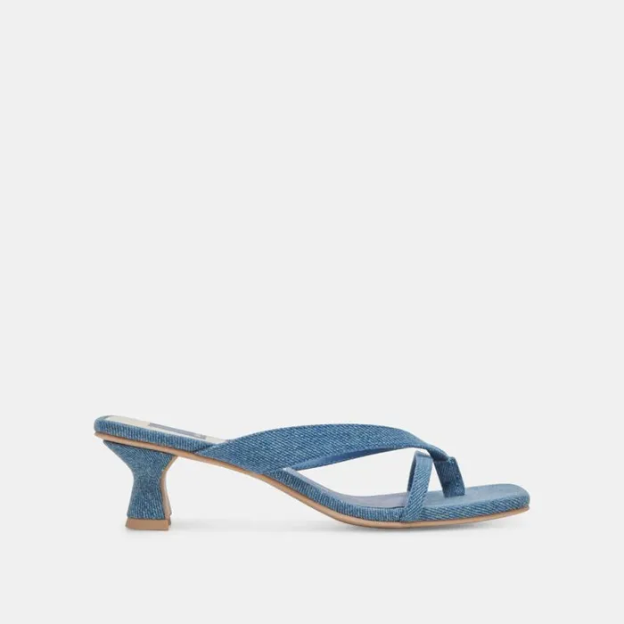 Dolce Vita Brevel Heels Blue Denim Women Sandals