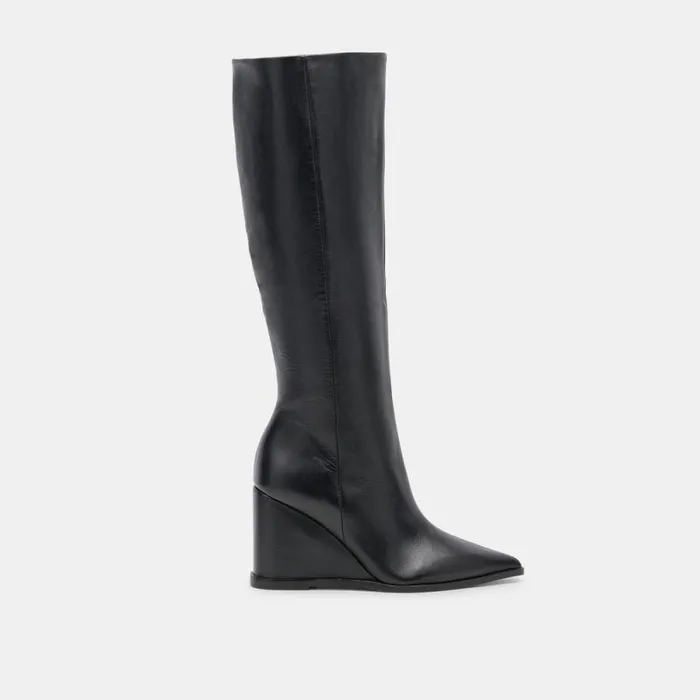 Dolce Vita Bruce Boots Black Leather Women Boots and Booties
