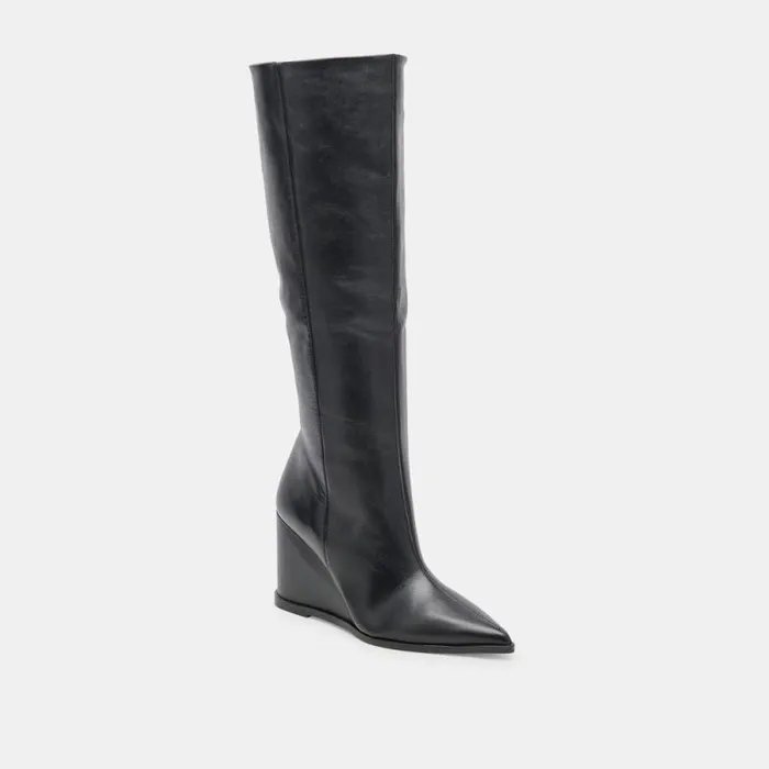 Dolce Vita Bruce Boots Black Leather Women Boots and Booties