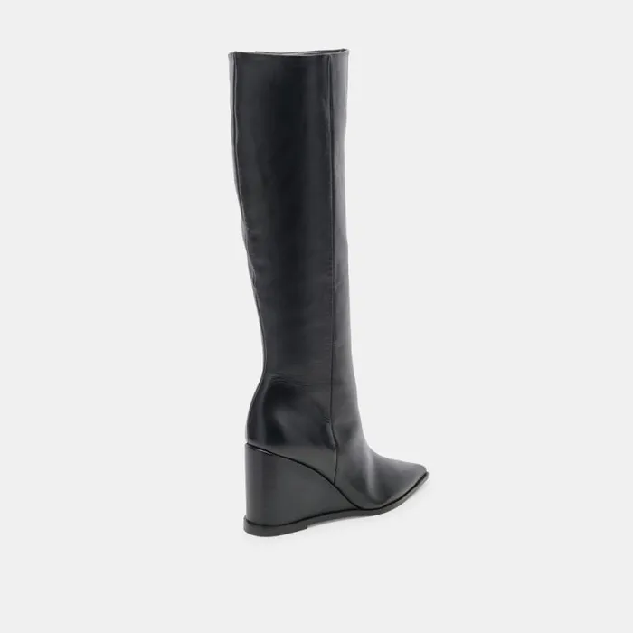 Dolce Vita Bruce Boots Black Leather Women Boots and Booties