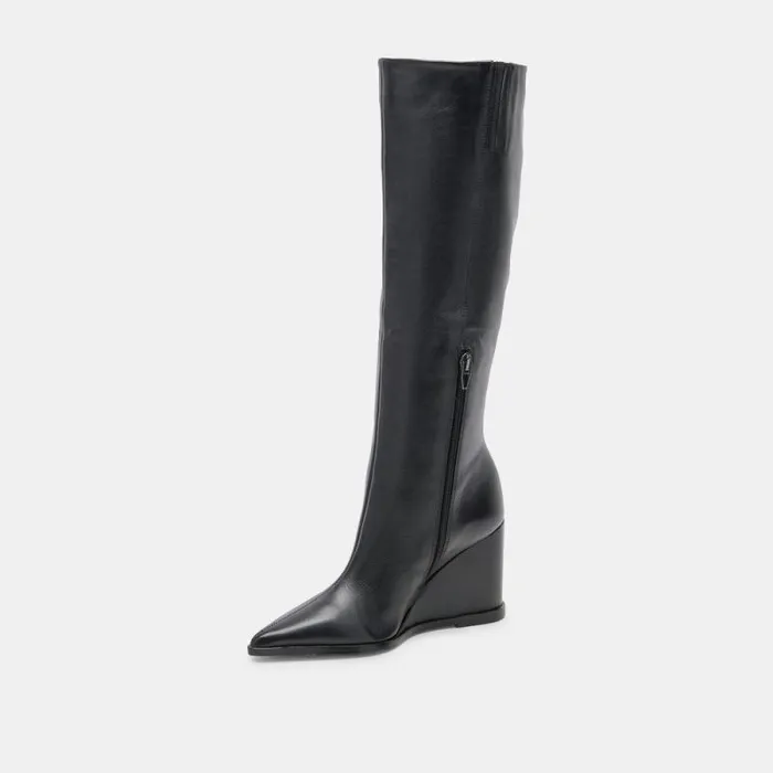 Dolce Vita Bruce Boots Black Leather Women Boots and Booties