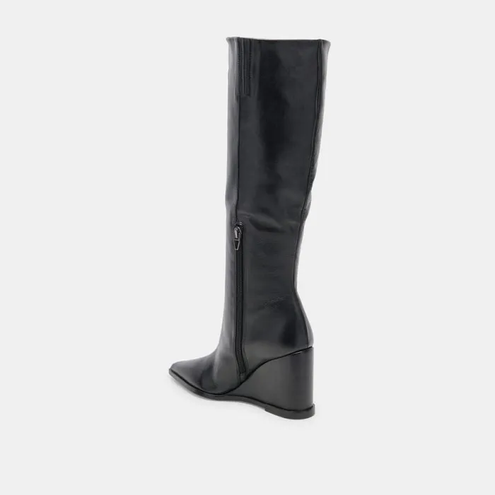Dolce Vita Bruce Boots Black Leather Women Boots and Booties