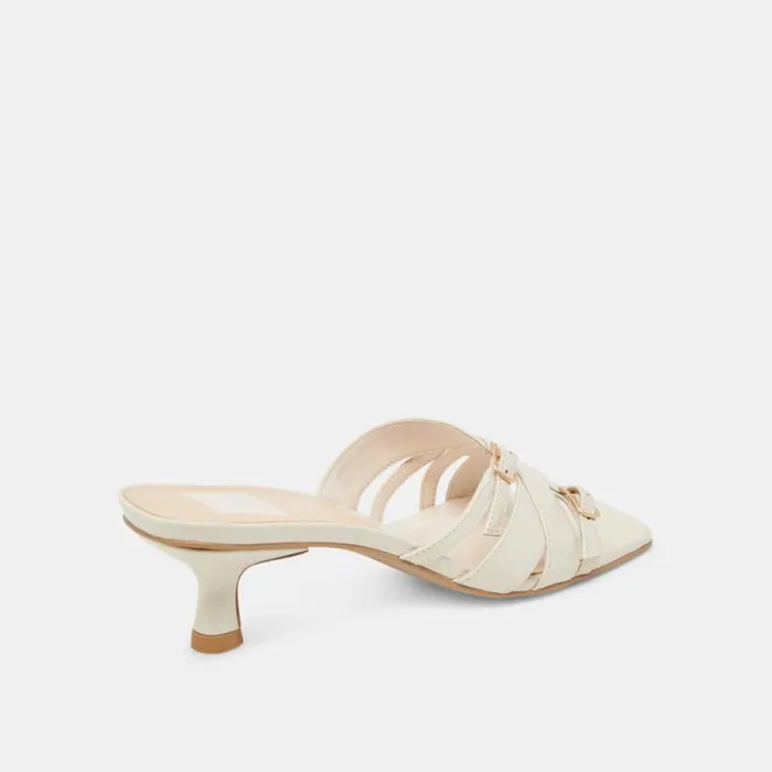 Dolce Vita Bryant Heels Ivory Crinkle Patent Women Heels