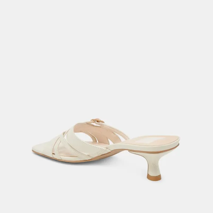 Dolce Vita Bryant Heels Ivory Crinkle Patent Women Heels
