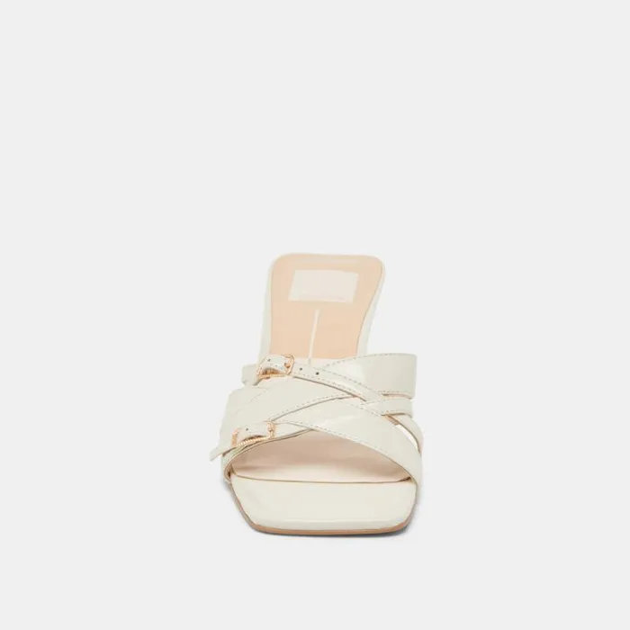 Dolce Vita Bryant Heels Ivory Crinkle Patent Women Heels