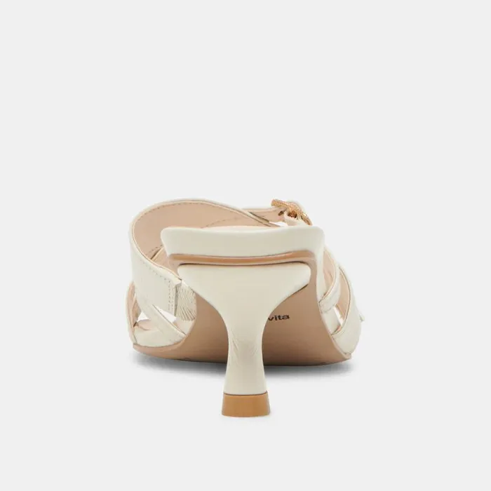 Dolce Vita Bryant Heels Ivory Crinkle Patent Women Heels