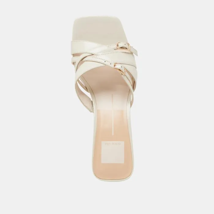 Dolce Vita Bryant Heels Ivory Crinkle Patent Women Heels